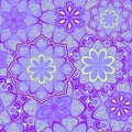 Bright colorful combination of abstract flowers in a seamless pattern