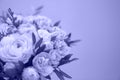 Bouquet of mixed flowers on violet background, monochrome color of the year 2022 Royalty Free Stock Photo