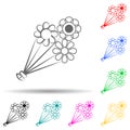 Bouquet multi color set icon. Simple thin line, outline of theatre icons for ui and ux, website or mobile application