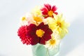 Bouquet of multi-colored dahlia flowers Royalty Free Stock Photo