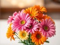 Bouquet of multi-colored gerberas created by artificial intelligence Royalty Free Stock Photo