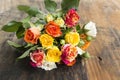 Bouquet of Multicolored Roses Royalty Free Stock Photo