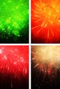 Bouquet of multiple fireworks bursting in all kinds of forms and colors Royalty Free Stock Photo