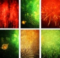 Bouquet of multiple fireworks bursting in all kinds of forms and colors Royalty Free Stock Photo