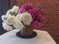 Flower background with peonies, bouquet of peonies