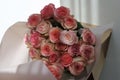 Bouquet of pink-beige rose flowers for celebrations