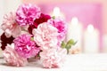 Bouquet of pink carnation flowers