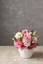 Bouquet of pink eustoma flowers
