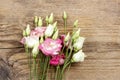 Bouquet of pink eustoma flowers