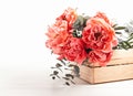 Bouquet of pink peonies. Artisan florist, floral shop, flowers delivery idea