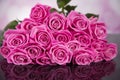 A bouquet of pink roses on a black background for a valentine gift Royalty Free Stock Photo