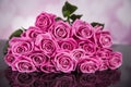 A bouquet of pink roses on a black background for a valentine gift Royalty Free Stock Photo