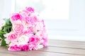 Bouquet of pink roses. Place for the inscription. Concept Happy Royalty Free Stock Photo