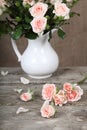 Bouquet of pink roses in a vase Royalty Free Stock Photo