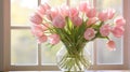 bouquet pink tulips Royalty Free Stock Photo