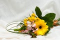 Bouquet of pink, white, orange and yellow flowers. Royalty Free Stock Photo