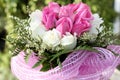 Bouquet of pink and white rose flowers Royalty Free Stock Photo