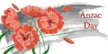 Bouquet of poppies - a symbol of the remembrance day. Memorial Day, Anzac Day in New Zealand, Australia. Vector illustration