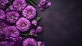 Dark Aesthetic: Lavender Surface With Zinnia Border And Copy Space