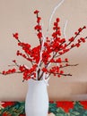 Bouquet of red berries in a vase. Royalty Free Stock Photo