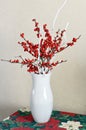 Bouquet of red berries in a vase. Royalty Free Stock Photo