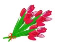 Bouquet of red flowers.vector