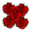 Bouquet of red roses icon.