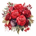 bouquet of red roses isolated on white background . Royalty Free Stock Photo
