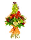 Bouquet of rose, gerbera, orchid and anthurium