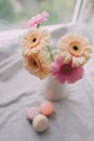 Bouquet of roses and cake Macaroni