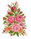 Bouquet of the roses, embroider