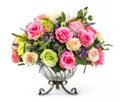 Bouquet of roses in glass vase