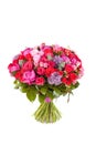 Bouquet of roses and peonies, isolated over white background Royalty Free Stock Photo