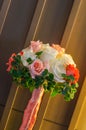 Bouquet of roses in wedding ceramony. Royalty Free Stock Photo