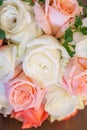 Bouquet of roses in wedding ceramony. Royalty Free Stock Photo