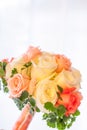Bouquet of roses in wedding ceramony. Royalty Free Stock Photo