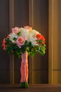 Bouquet of roses in wedding ceramony. Royalty Free Stock Photo