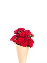 Bouquet of small red roses in vintage paper Royalty Free Stock Photo