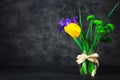 Bouquet of spring flowers in the pot Royalty Free Stock Photo