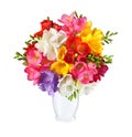 Bouquet of spring flowers in white vase Royalty Free Stock Photo