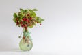 Bouquet of strawberries in green vase Royalty Free Stock Photo