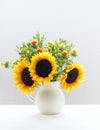 Bouquet of sunflowers in morning sun Royalty Free Stock Photo