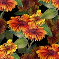 Bouquet sunflowers seamless pattern Royalty Free Stock Photo