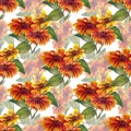 Bouquet sunflowers seamless pattern Royalty Free Stock Photo