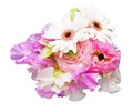 Bouquet of sweetpea ,persian buttercup and transvaal daisy Royalty Free Stock Photo