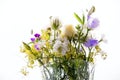 Bouquet of tiny meadow blooming flowers.