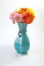 Bouquet of transvaal daisy in the blue vase Royalty Free Stock Photo