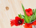 Bouquet of tulips in an iron bucket Royalty Free Stock Photo