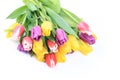 Bouquet of tulips isolated on white background Royalty Free Stock Photo
