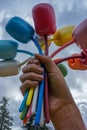 Bouquet of Tulips by Jeff Koons, the metal sculpture honoring the victims of November 2015 Paris attacks in close up. Paris, Royalty Free Stock Photo